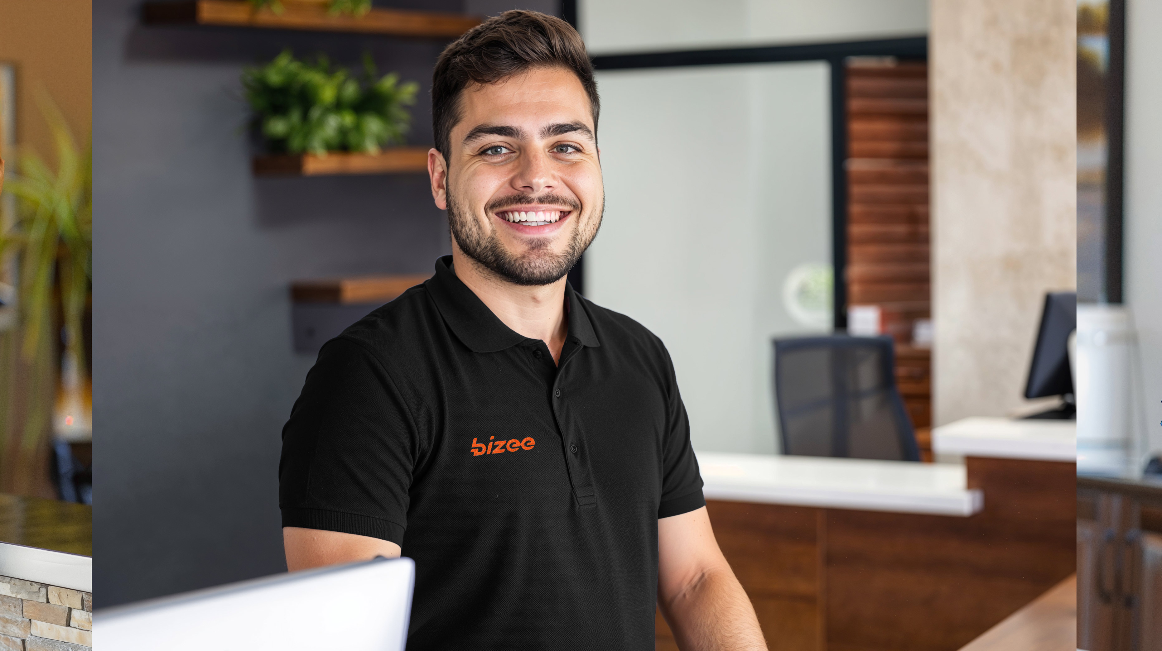 Business owner smiling